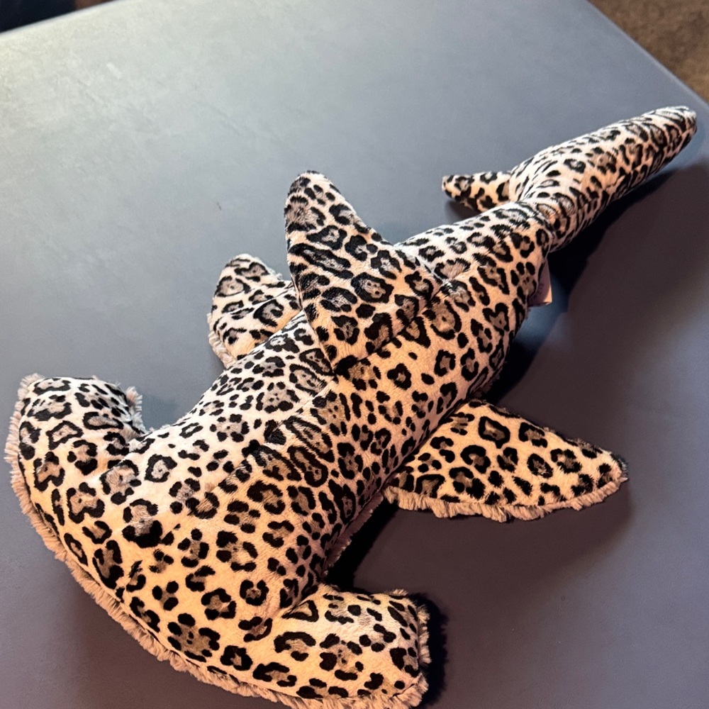 Leopard Print Stuffed Shark Toy